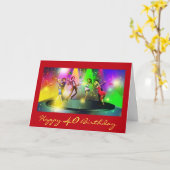 40歳おもしろいの誕生日、ダンスパーティー、カップル踊り カード (黄色い花)