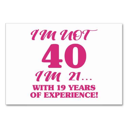 40歳おもしろいの誕生日 テーブルナンバー (正面)