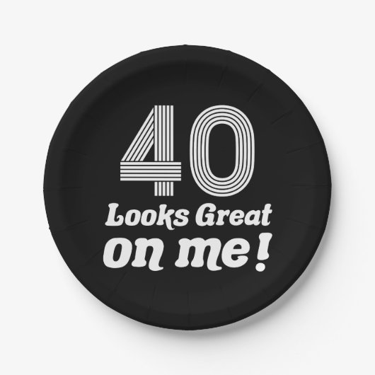 40歳おもしろいの誕生日 ペーパープレート (正面)