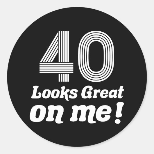 40歳おもしろいの誕生日 ラウンドシール (正面)