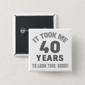 40歳おもしろいの誕生日 缶バッジ (正面&裏面)