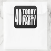40歳おもしろいの誕生日:40今日とパーティー準備 スクエアシール (バッグ)