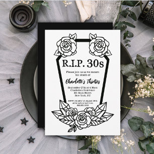 40歳おもしろいの誕生日 – RIP 30s Death Of Youth 招待状