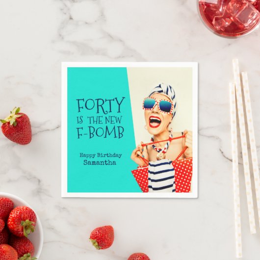 40歳おもしろいは新しいF爆弾40歳の誕生日 スタンダードカクテルナプキン (インサイチュ)
