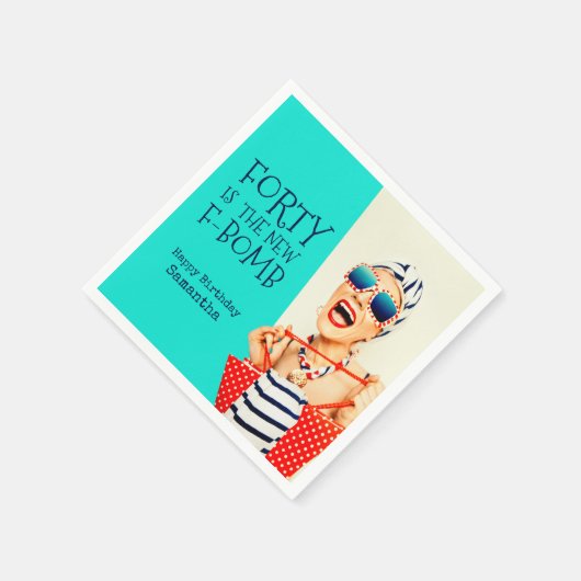 40歳おもしろいは新しいF爆弾40歳の誕生日 スタンダードカクテルナプキン (角)