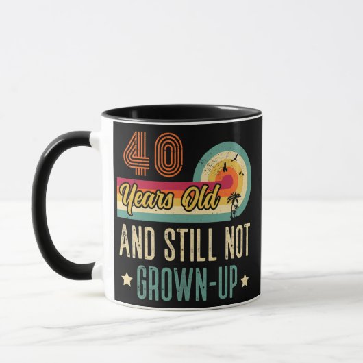 40歳おもしろいヴィンテージ40歳  マグカップ (左)