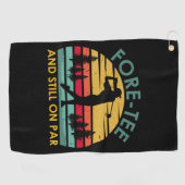 40歳おもしろい誕生日ゴルフプレーヤーメンズパパゴルファー ゴルフタオル (横)