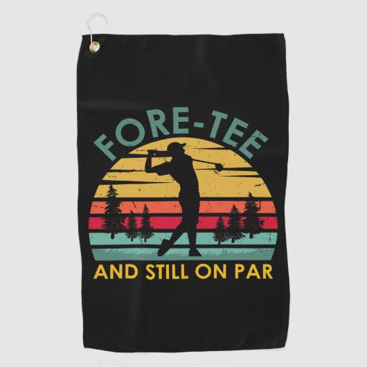 40歳おもしろい誕生日ゴルフプレーヤーメンズパパゴルファー ゴルフタオル (正面)