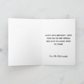 40歳おもしろい誕生日ピンクグリッターバルーン名 カード (内部)