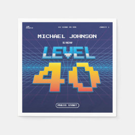 40歳おもしろい誕生日レトロ80sゲーム画面カスタム スタンダードカクテルナプキン