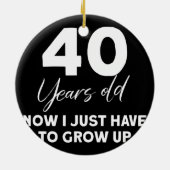 40歳おもしろい誕生日衣装誕生日40歳 セラミックオーナメント (裏面)