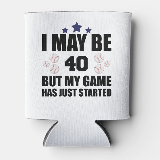 40歳おもしろい誕生野球ファン40歳誕生 缶クーラー (正面)