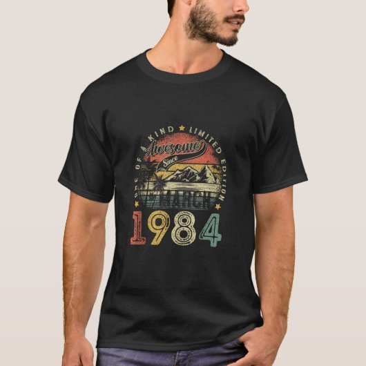 40歳おもしろい1984年3月レトロ40歳 Tシャツ (正面)