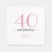 40歳お誕生日おめでとう 名前入り 40歳の誕生日パーティー スタンダードカクテルナプキン (正面)