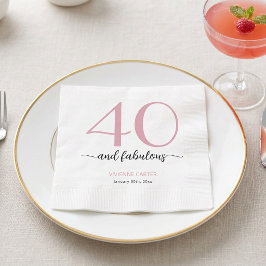 40歳お誕生日おめでとう 名前入り 40歳の誕生日パーティー スタンダードカクテルナプキン