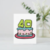40歳お誕生日ケーキ ポストカード (スタンド正面)