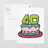 40歳お誕生日ケーキ ポストカード (正面/裏面)