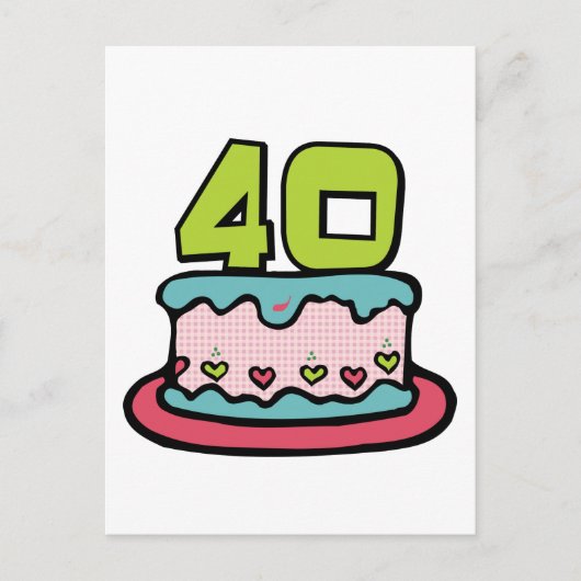 40歳お誕生日ケーキ ポストカード (正面)