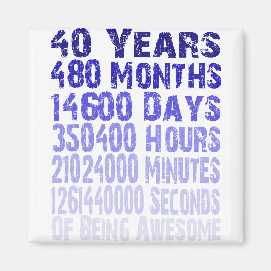 40歳から素晴らし40歳の誕生日 マグネット (正面)