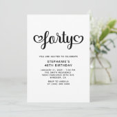 40歳かわいいハートの台本40歳の誕生日 招待状 (スタンド正面)