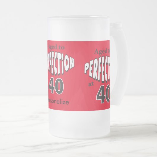 40歳で完全熟成 | 40th誕生日 フロストグラスビールジョッキ (正面右)