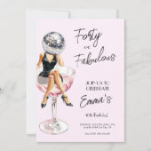 40歳で素敵なディスコバースデーカスタム招待状 招待状 (正面)