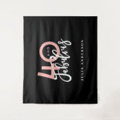 40歳で素敵なピンクとミントのガーリーな誕生日 タペストリー (正面)