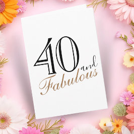 40歳で素敵なモダン タイポグラフィ スクリプト 誕生日 カード