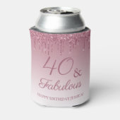 40歳で素敵なローズゴールドピンクグリッター 缶クーラー (缶裏面)