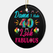 40歳で素敵な40歳の誕生日を迎える セラミックオーナメント (左)