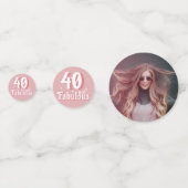 40歳と素敵なピンクの写真40歳の誕生日 コンフェッティ (裏面)