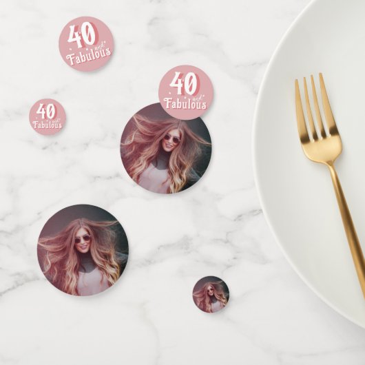 40歳と素敵なピンクの写真40歳の誕生日 コンフェッティ (グループ)