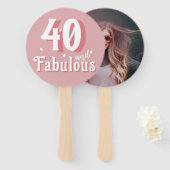 40歳と素敵なピンクの写真40歳の誕生日 ハンドファン (正面&裏面)