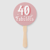 40歳と素敵なピンクの写真40歳の誕生日 ハンドファン (正面)