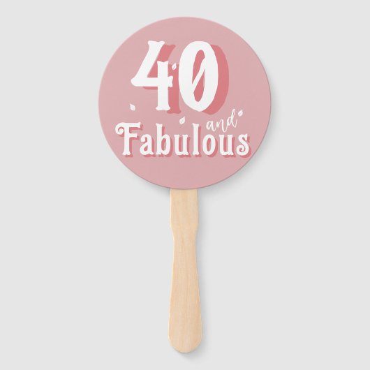 40歳と素敵なピンクの写真40歳の誕生日 ハンドファン (正面)
