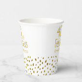 40歳と素晴らしいエレガント金ゴールドグリッター40歳の誕生日 紙コップ (右)