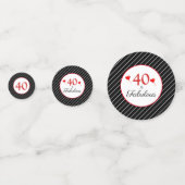 40歳と素晴らしいハート40歳の誕生日フォトブラック コンフェッティ (正面)