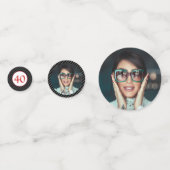 40歳と素晴らしいハート40歳の誕生日フォトブラック コンフェッティ (裏面)