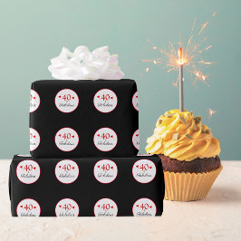 40歳と素晴らしいハート40歳の誕生日フォトブラック ラッピングペーパー