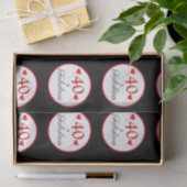 40歳と素晴らしいハート40歳の誕生日ブラック 薄葉紙 (ギフト)