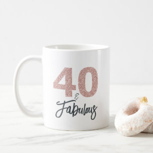40歳と素晴らしいピンクグリッター40歳の誕生日 コーヒーマグカップ