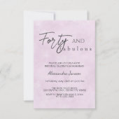 40歳と素晴らしいライトパープル40歳の誕生日 招待状 (正面)