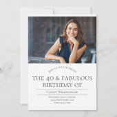 40歳と素晴らしい写真40歳の誕生日 招待状 (正面)