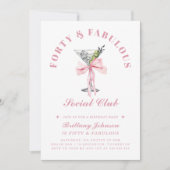 40歳と素晴らしい弓&マルティーニ40歳の誕生日 招待状 (正面)