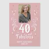 40歳と素晴らしい葉ピンク写真40歳の誕生日 (正面)