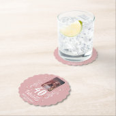 40歳と素晴らしい葉ピンク写真40歳の誕生日 ペーパーコースター (インサイチュ)