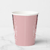 40歳と素晴らしい葉ピンク写真40歳の誕生日 紙コップ (右)