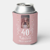 40歳と素晴らしい葉ピンク写真40歳の誕生日 缶クーラー (缶裏面)