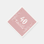 40歳と素晴らしい葉ピンク40歳の誕生日 スタンダードカクテルナプキン (角)