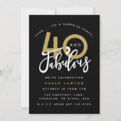 40歳と素晴らしい誕生日パーティーの招待 招待状 (正面)